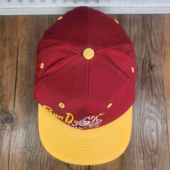 VTG Arizona State Sun Devils Snapback Hat Cap Red Gold College Sport Mascot NCAA - Picture 7 of 10